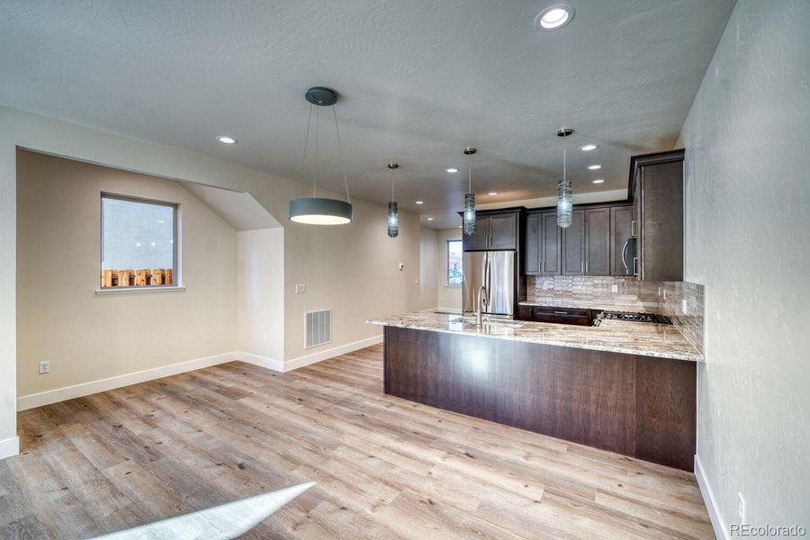 living room to kitchen