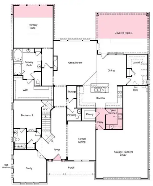2D floor plan layout of this home in Avalon at Cypress, Cypress, TX (Image 2). 2D floor plan layout of this home in Avalon at Cypress, Cypress, TX (Image 2).