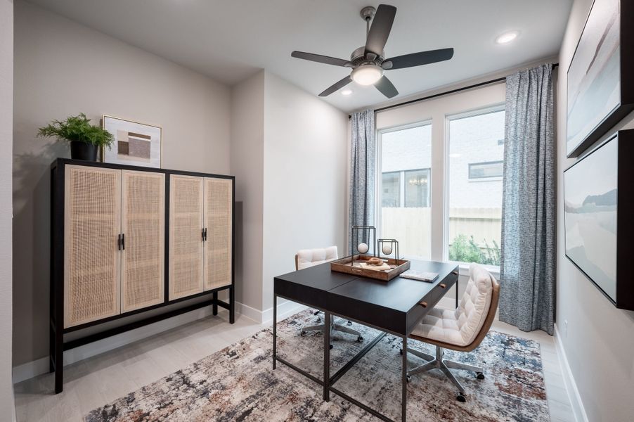 Representative furnished interior of a home built from the Falcon by Tri Pointe Homes in Tompkins Reserve, Katy (Image 44).