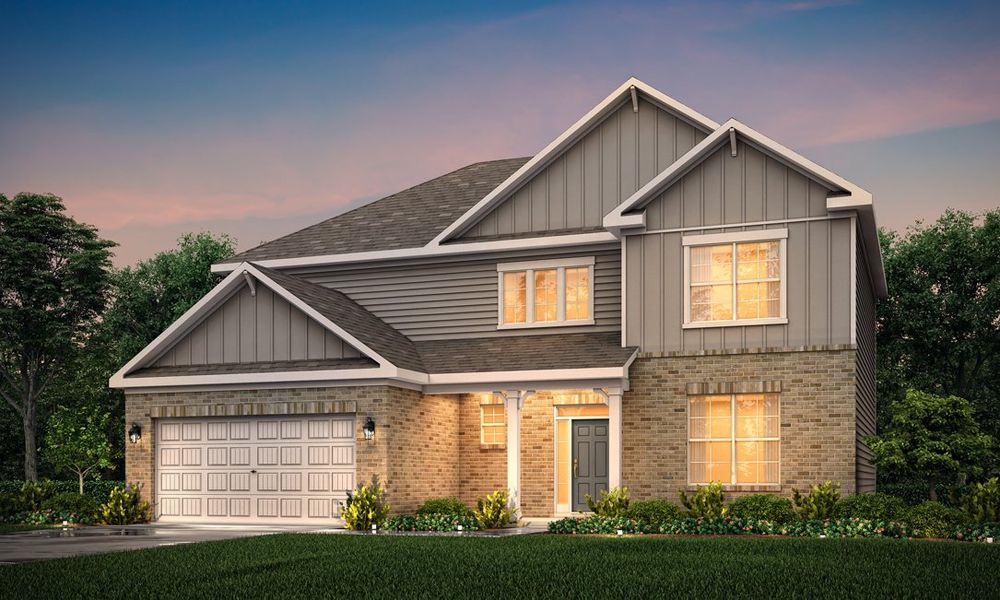 A house with a garage.