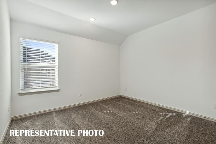 One of two nicely sized secondary bedrooms in our Channing plan.  REPRESENTATIVE PHOTO