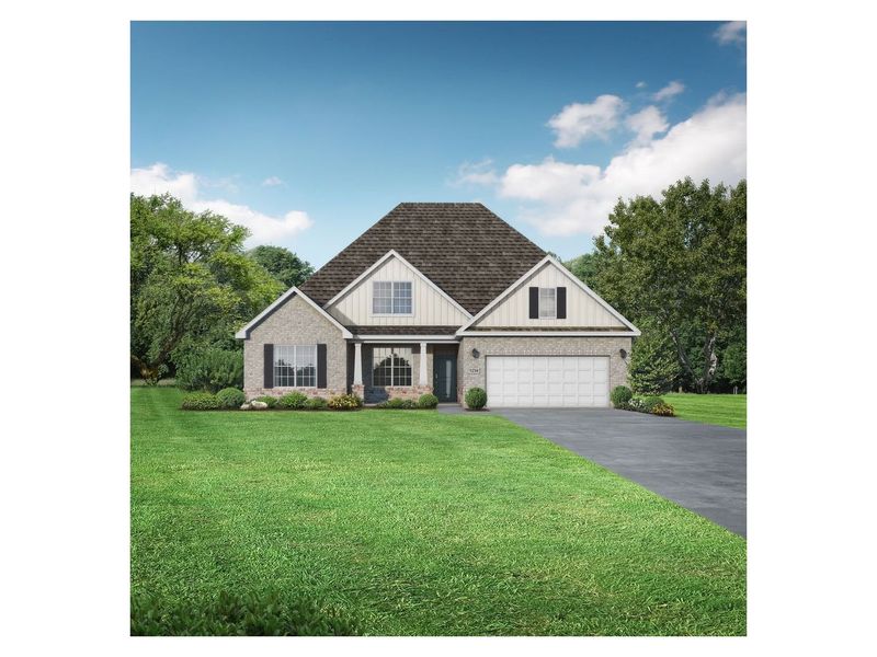 Front exterior of a new home in Waverly Estates, Nevada, TX, highlighting curb appeal (Image 1). Front exterior of a new home in Waverly Estates, Nevada, TX, highlighting curb appeal (Image 1).