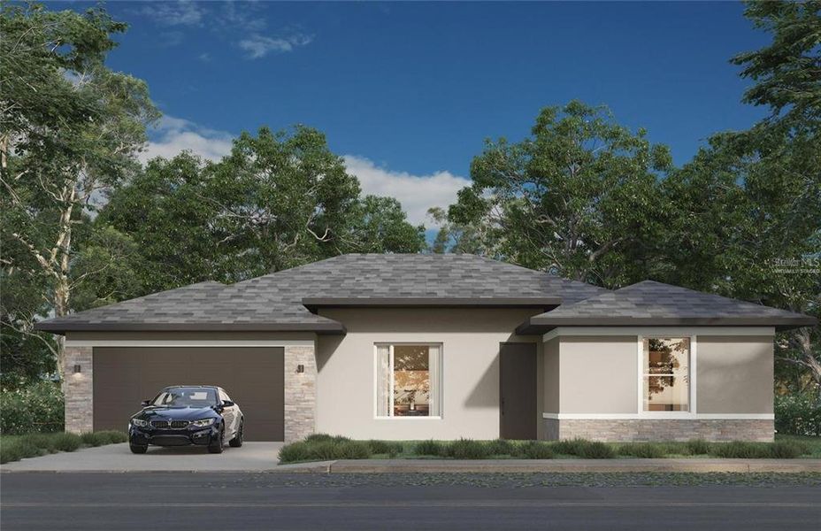 Front exterior of a new home in , Palm Coast, FL, highlighting curb appeal (Image 1).