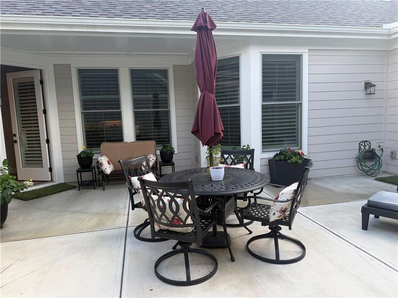 Exterior details and patio area of a home in The Courtyards at Bailey Farms, Dacula (Image 40). Exterior details and patio area of a home in The Courtyards at Bailey Farms, Dacula (Image 40).