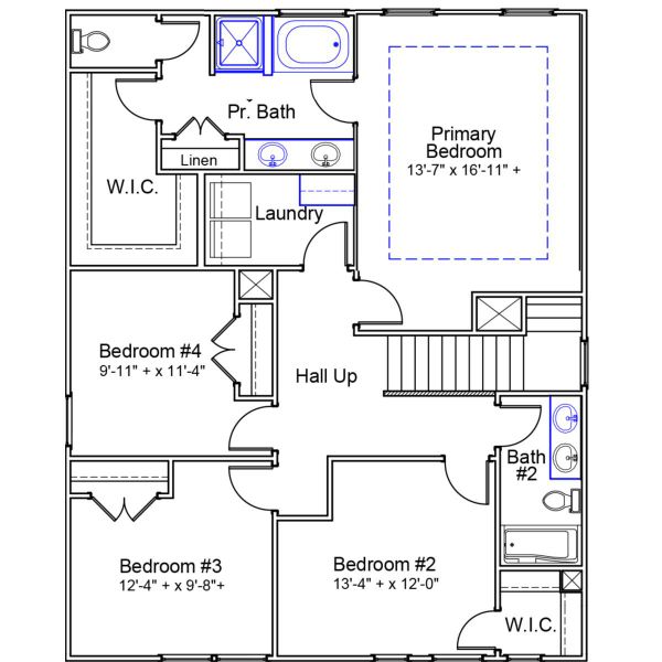 2D floor plan layout of this home in Killians Crossing, Blythewood, SC (Image 3).