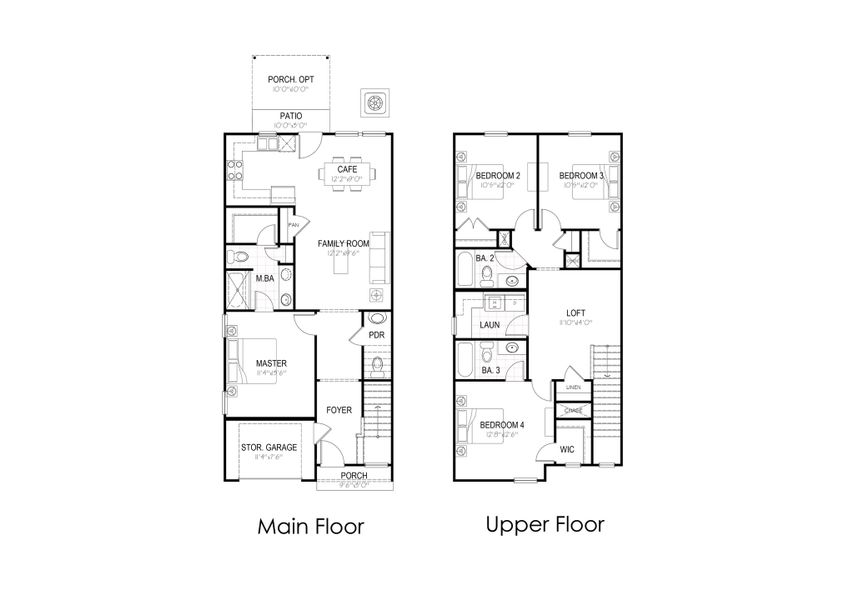 2D floor plan layout for the Arcadia by Hunter Quinn Homes in Westgate Village Townes, Spartanburg, SC (Image 3). 2D floor plan layout for the Arcadia by Hunter Quinn Homes in Westgate Village Townes, Spartanburg, SC (Image 3).