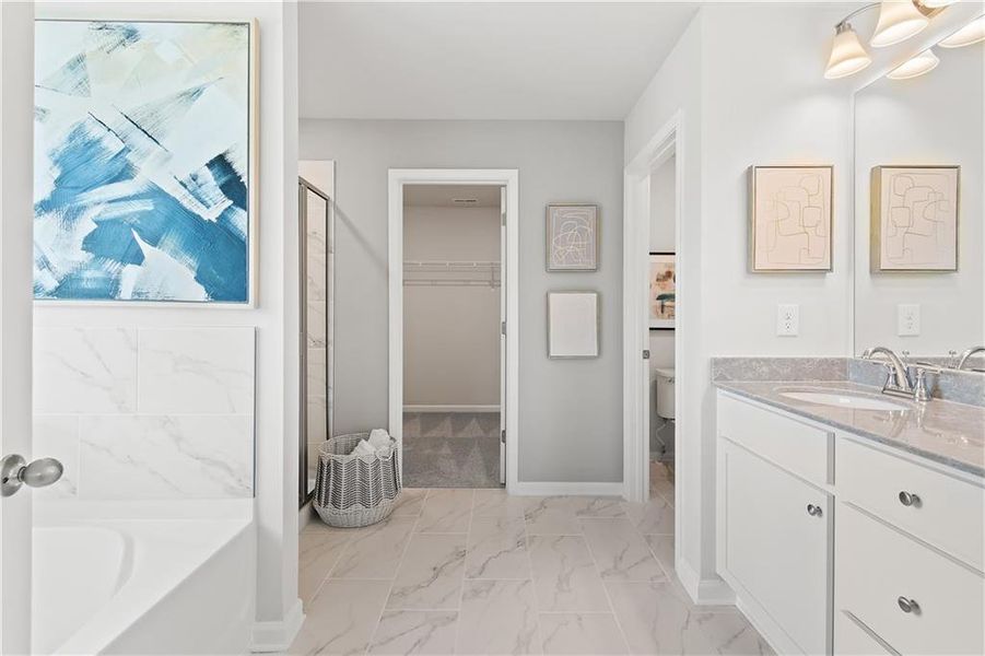 Furnished interior view inside a new home in Enclave at Evergreen, Fairburn (Image 26).