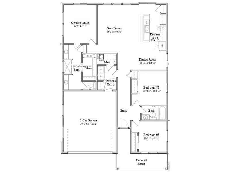 2D floor plan layout of this home in Union Colony West, Greeley, CO (Image 4).
