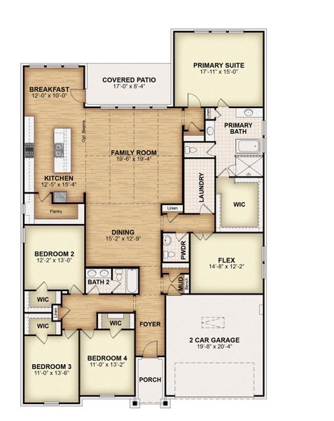 2D floor plan layout for the Diana - 70 ft Home Site by Rockwell Homes in Nelson Lake Estates, Rockwall, TX (Image 5). 2D floor plan layout for the Diana - 70 ft Home Site by Rockwell Homes in Nelson Lake Estates, Rockwall, TX (Image 5).