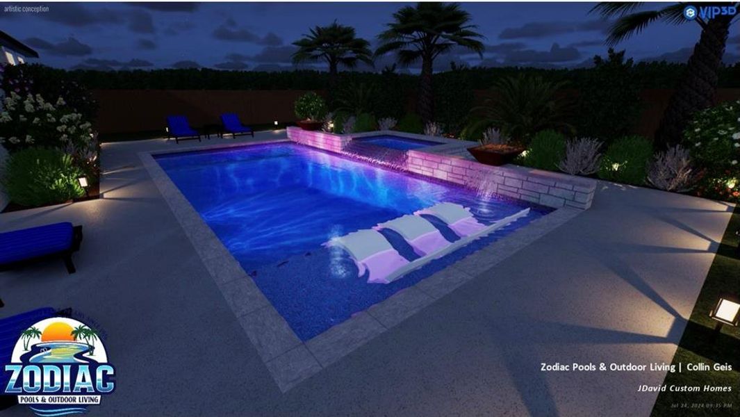 View of pool with a patio area and an in ground hot tub