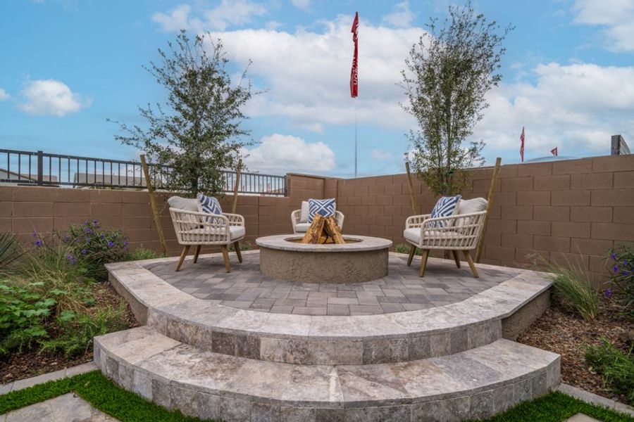 Exterior details and patio area of a home in Hawes Crossing Venture I Collection, Mesa (Image 2).