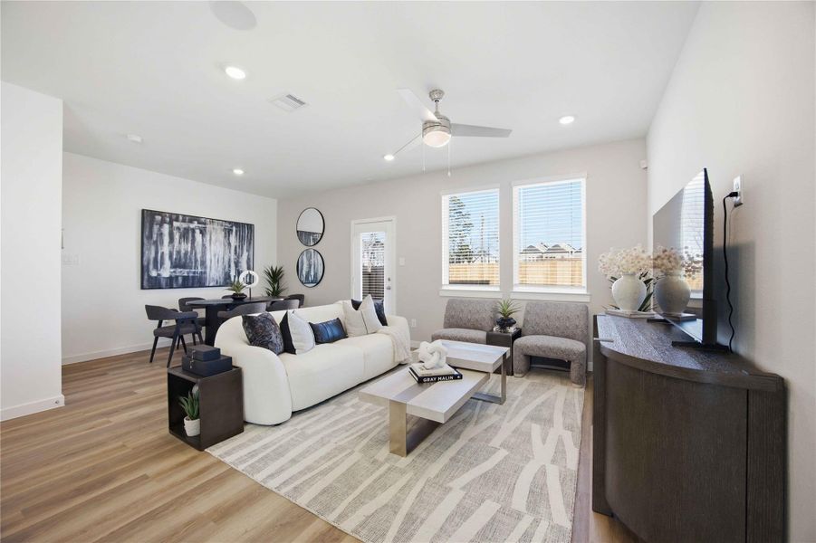 Furnished interior view inside a new home in Pinehaven, Houston (Image 4). Furnished interior view inside a new home in Pinehaven, Houston (Image 4).