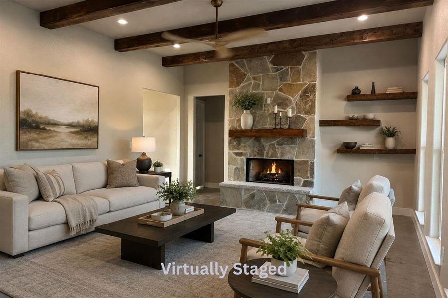 Furnished interior view inside a new home in , Weatherford (Image 3).