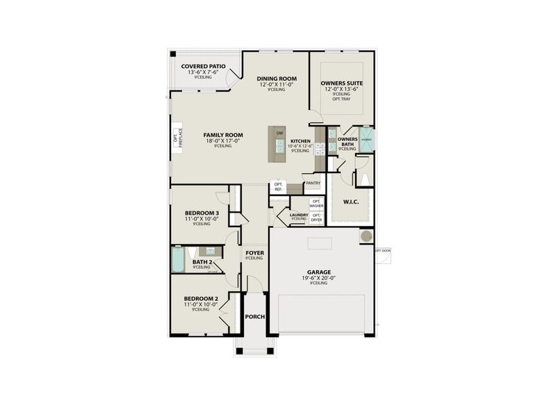 2D floor plan layout for the The Franklin C by Davidson Homes LLC in Calista Farms, White House, TN (Image 5).