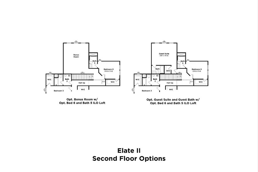 2D floor plan layout for the Elate II by DRB Homes in Marlon's Creek, Spring Hill, TN (Image 9).