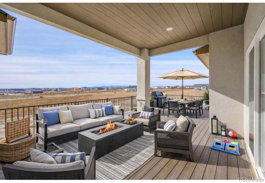 Virtually staged, outdoor living space