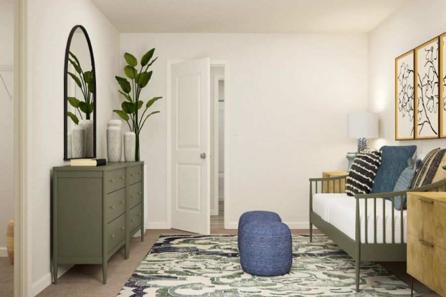 A room with a bed and a chair. A room with a bed and a chair.