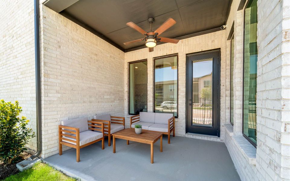 Representative exterior details of a home built from the Rainier by CastleRock Communities in The Summit at Center Stage, Keller (Image 3).