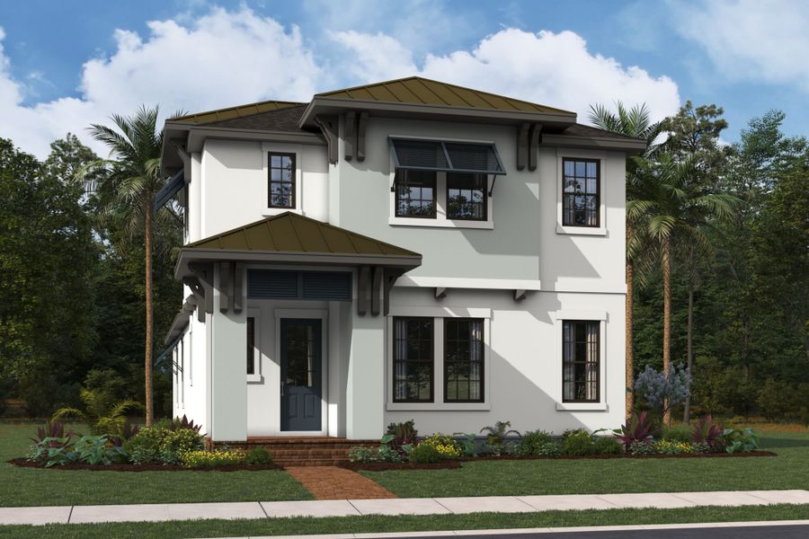 Representative exterior photo of a completed home built from the Livingstone by Mattamy Homes in Newfield, Palm City, FL (Image 16).