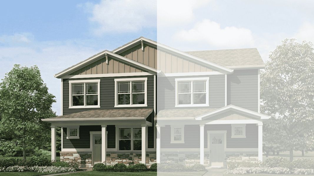 Representative exterior photo of a completed home built from the Melbourne by D.R. Horton in Villas at Vantage, Berthoud, CO (Image 17).