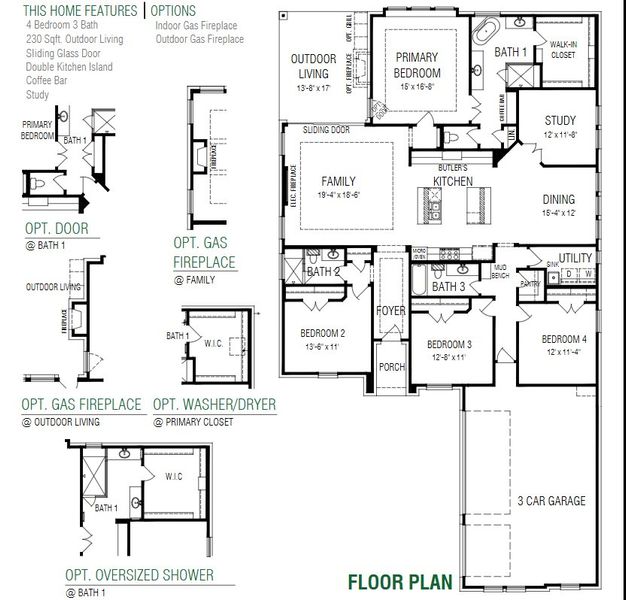 2D floor plan layout for the Springport II – 65' by Chesmar Homes in The Grove Frisco, Frisco, TX (Image 3).