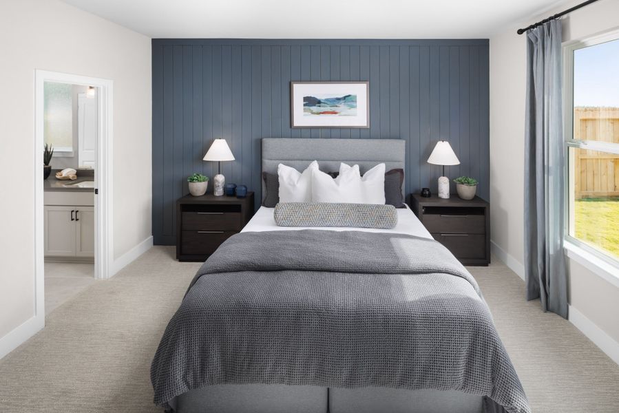 Representative furnished interior of a home built from the Baylee by Risewell Homes in The Cottages Collection at Oakberry Trails, Waller (Image 7).