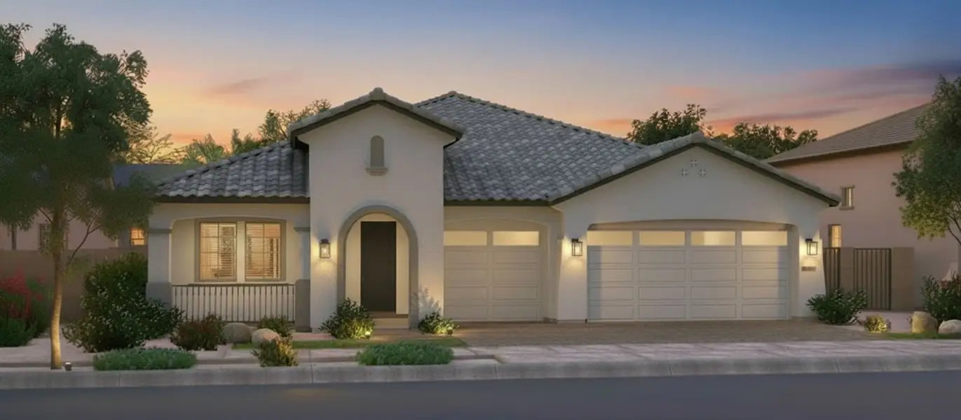 Representative exterior photo of a completed home built from the Bodega Bay by Fulton Homes in Sonoma Coast, Queen Creek, AZ (Image 2). Representative exterior photo of a completed home built from the Bodega Bay by Fulton Homes in Sonoma Coast, Queen Creek, AZ (Image 2).