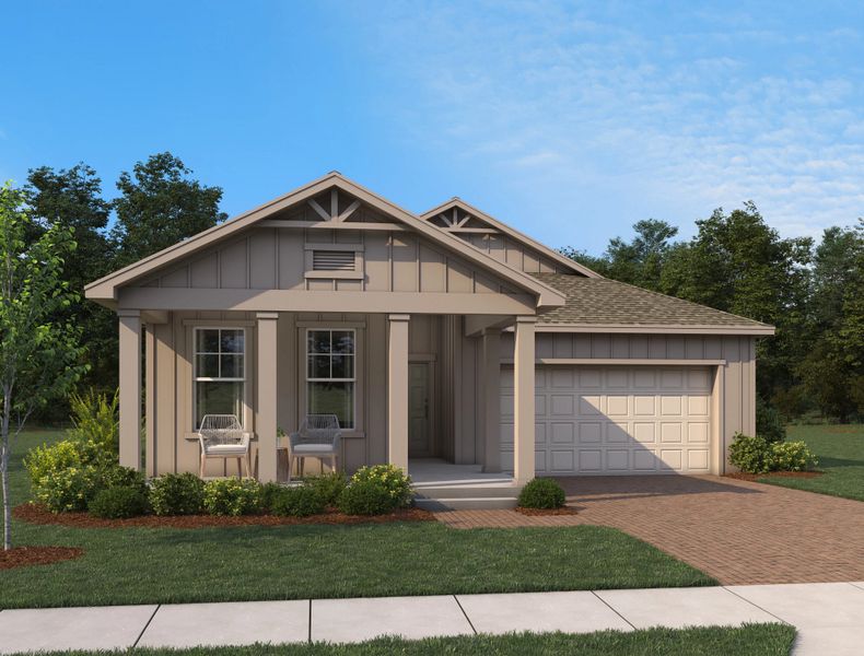 Representative exterior photo of a completed home built from the Hemingway II by Ashton Woods in Ardisia Park Traditional, New Smyrna Beach, FL (Image 6). Representative exterior photo of a completed home built from the Hemingway II by Ashton Woods in Ardisia Park Traditional, New Smyrna Beach, FL (Image 6).