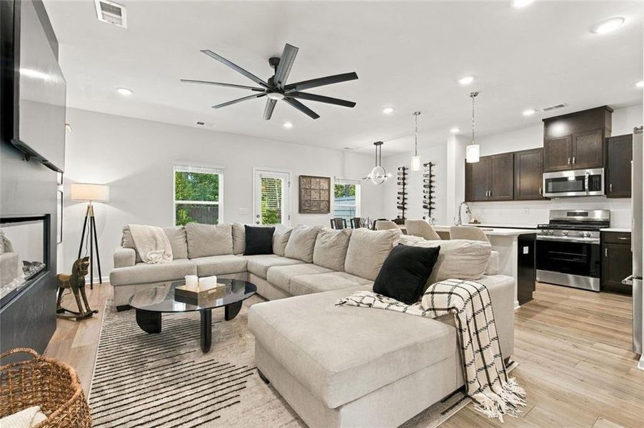 Furnished interior view inside a new home in , Sugar Hill (Image 45). Furnished interior view inside a new home in , Sugar Hill (Image 45).