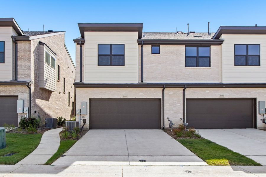 Front exterior of a new home in Ten Mile Creek, Celina, TX, highlighting curb appeal (Image 25).