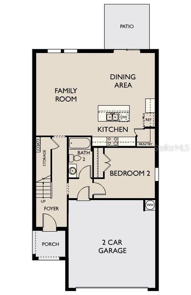 2D floor plan layout of this home in Pelham Square, Deland, FL (Image 4).
