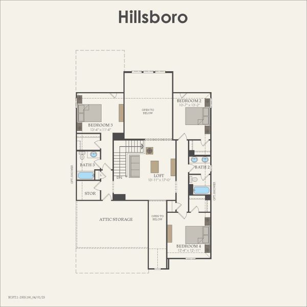 2D floor plan layout for the Hillsboro by Pulte Homes in West Cypress Hills, Spicewood, TX (Image 4). 2D floor plan layout for the Hillsboro by Pulte Homes in West Cypress Hills, Spicewood, TX (Image 4).