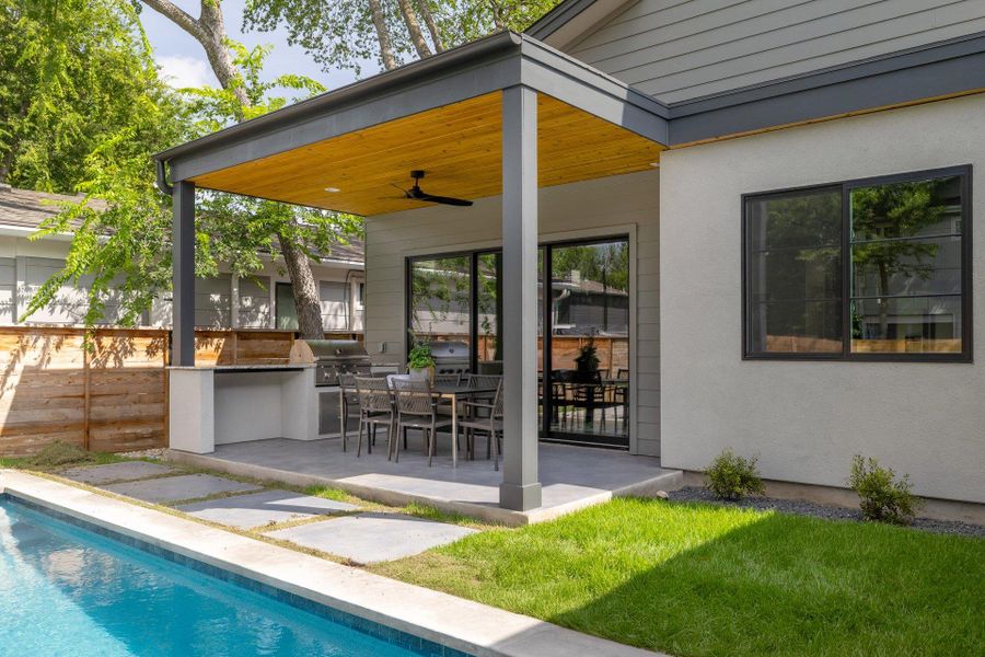 Exterior details and patio area of a home in , Austin (Image 25). Exterior details and patio area of a home in , Austin (Image 25).