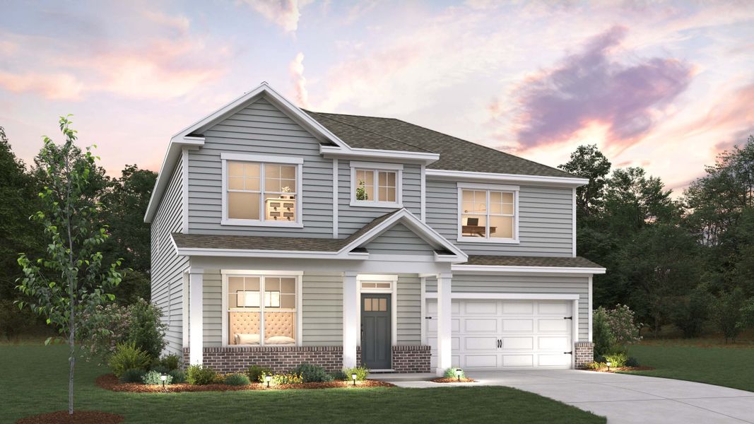 Representative exterior photo of a completed home built from the Morgan by D.R. Horton in Avalon of Gastonia, Gastonia, NC (Image 8).