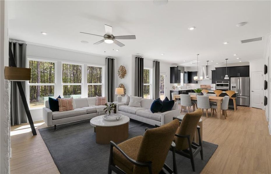 Furnished interior view inside a new home in Riversprings, Dacula (Image 14).