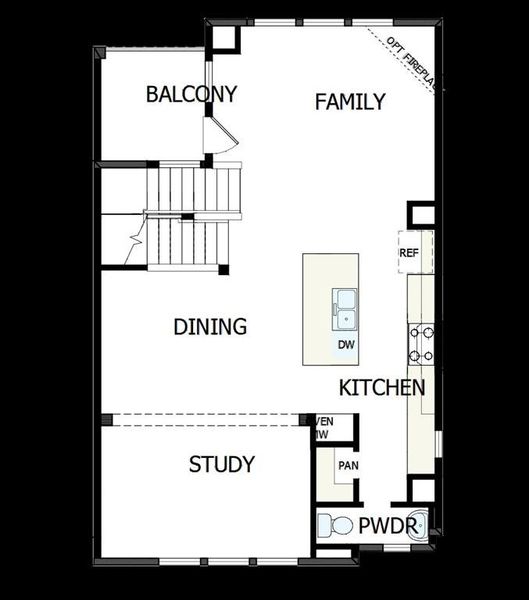 2D floor plan layout of this home in Trails at Waterside - Villas Series, Fort Worth, TX (Image 2). 2D floor plan layout of this home in Trails at Waterside - Villas Series, Fort Worth, TX (Image 2).
