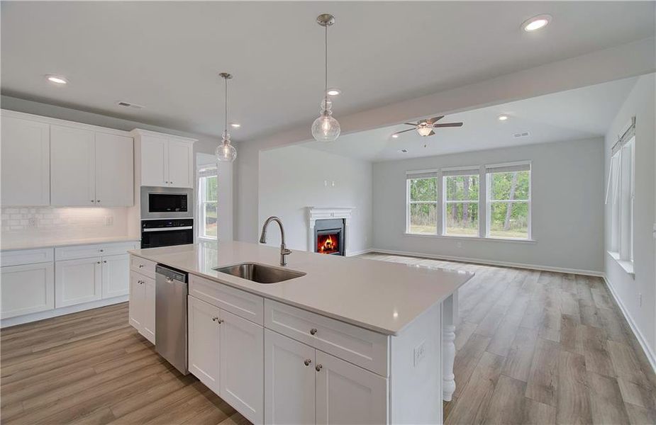 Furnished interior view inside a new home in Cambria at Traditions, Hampton (Image 8). Furnished interior view inside a new home in Cambria at Traditions, Hampton (Image 8).