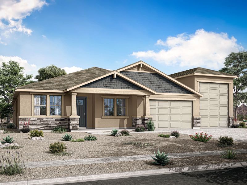 Representative exterior photo of a completed home built from the Violet by Mattamy Homes in White Tank Vistas, Waddell, AZ (Image 1). Representative exterior photo of a completed home built from the Violet by Mattamy Homes in White Tank Vistas, Waddell, AZ (Image 1).