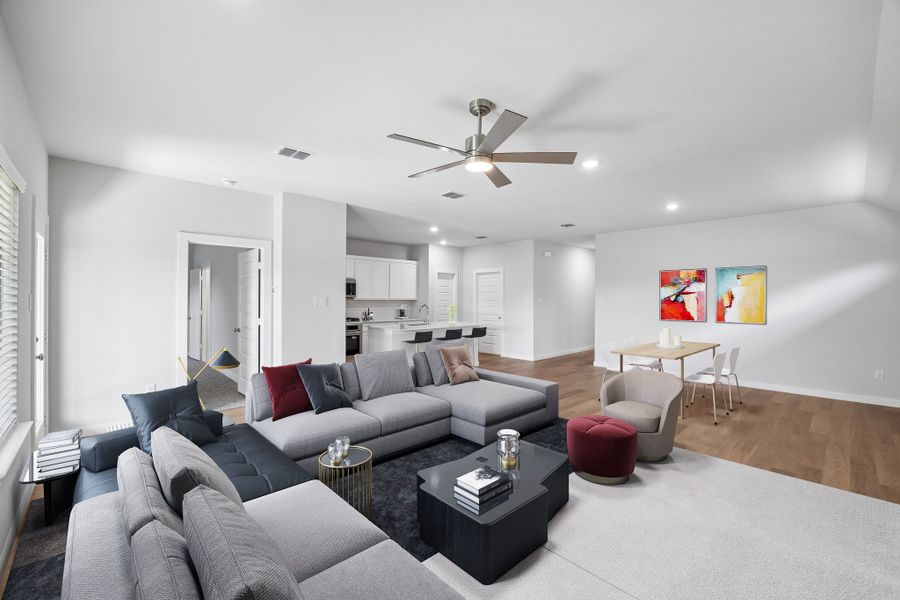 Open Floor Plan in the Oscar home plan by Trophy Signature Homes – REPRESENTATIVE PHOTO