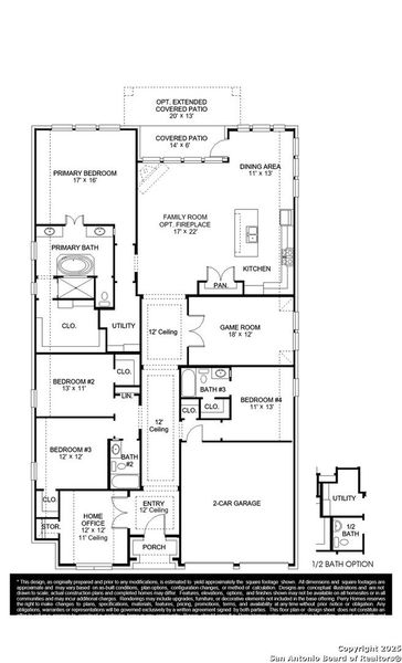 2D floor plan layout of this home in Meadows Of Mill Creek 60', Seguin, TX (Image 3).
