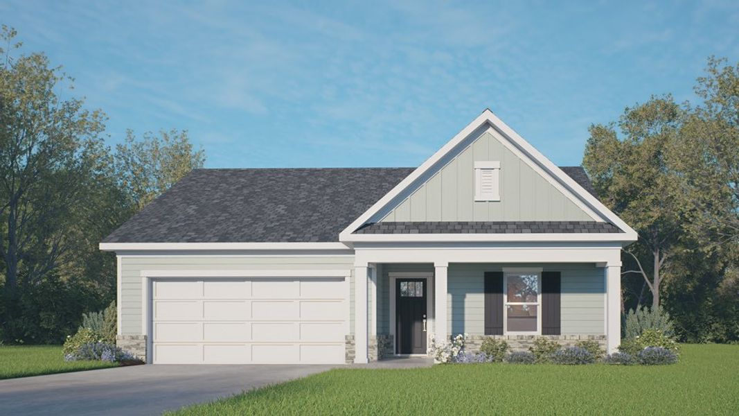 Front exterior of a new home in Tyler - Home on the Lake, New Bern, NC, highlighting curb appeal (Image 20).