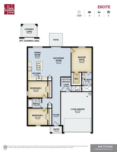 2D floor plan layout of this home in Mirror Lake Village, Fruitland Park, FL (Image 2).
