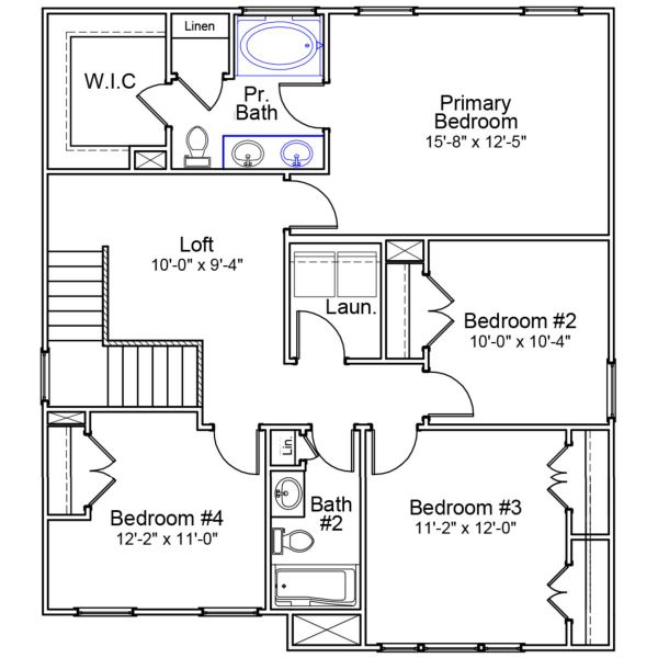 2D floor plan layout of this home in Killians Crossing, Blythewood, SC (Image 3).