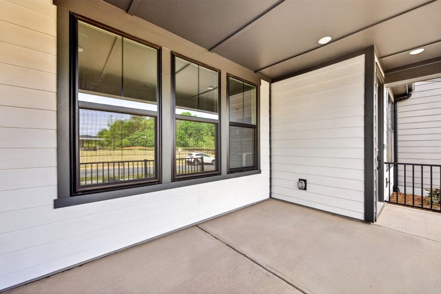 Exterior details and patio area of a home in Seven Oaks, Belmont (Image 24).