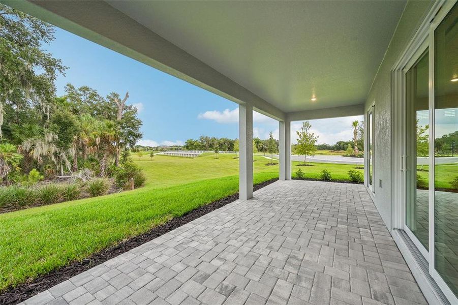 Exterior details and patio area of a home in Creeks Edge at Twin Rivers, Parrish (Image 3).