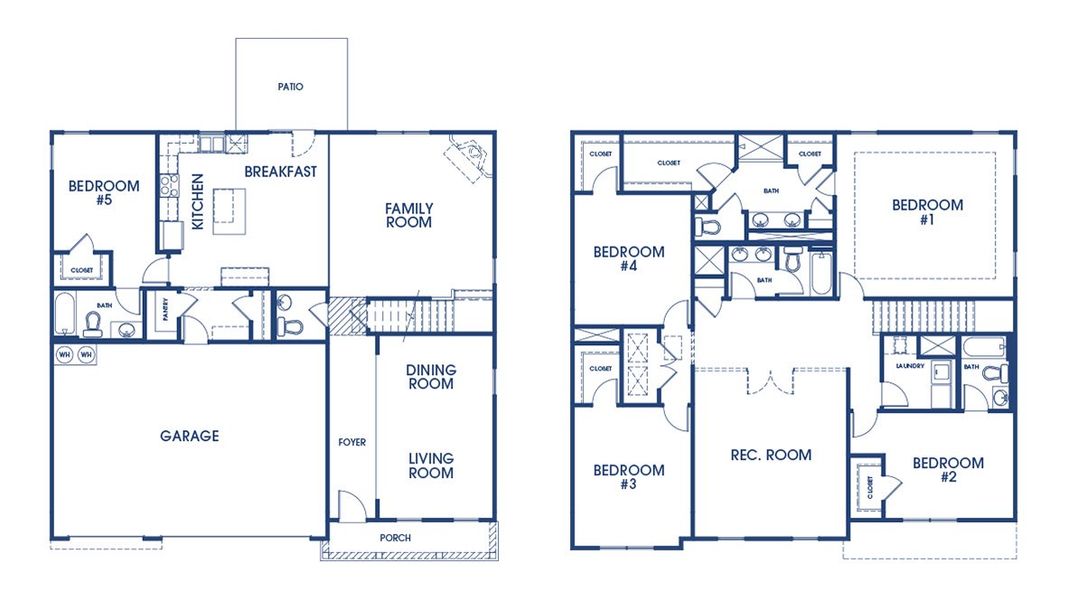 2D floor plan layout for the Mansfield by D.R. Horton in Chukker Creek Landing, Aiken, SC (Image 3).