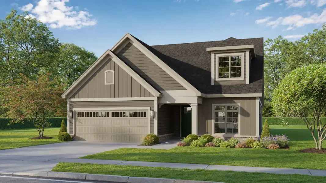 Front exterior of a new home in Courtyards by Carrell, Ocean Isle Beach, NC, highlighting curb appeal (Image 21).