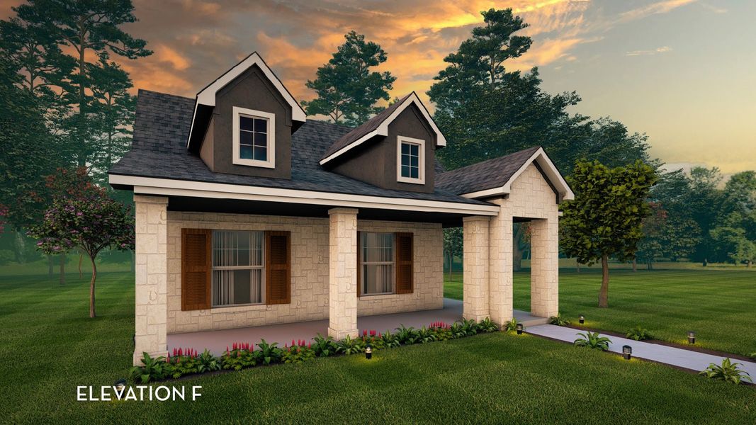 Representative exterior photo of a completed home built from the Magnolia II by CastleRock Communities in Sanctuary, Salado, TX (Image 4).