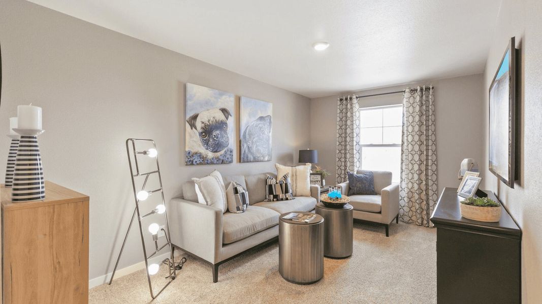 Furnished interior view inside a new home in Settlers Crossing, Commerce City (Image 9). Furnished interior view inside a new home in Settlers Crossing, Commerce City (Image 9).