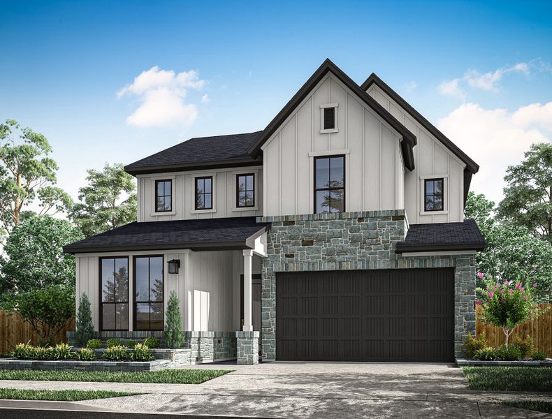 Representative exterior photo of a completed home built from the Hawk by Tri Pointe Homes in Oakhill Reserve, Tomball, TX (Image 21).